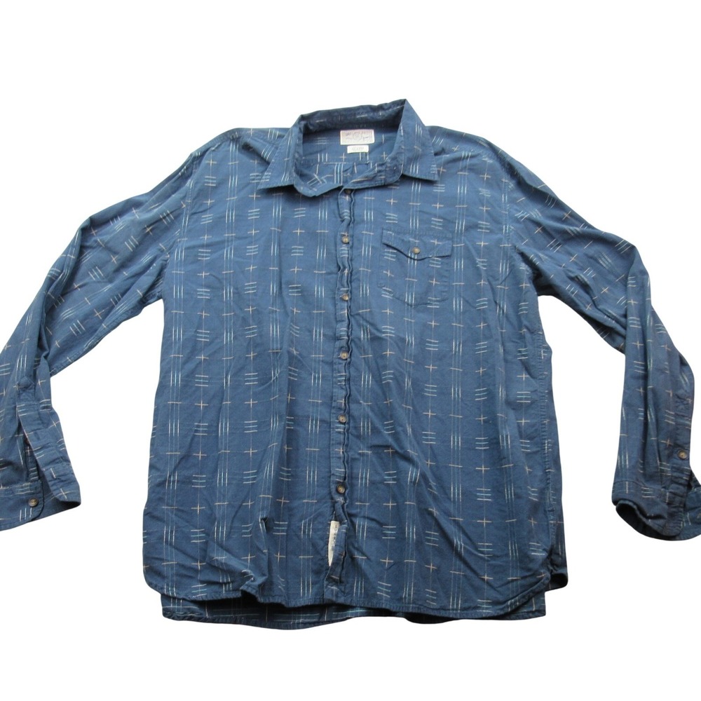 Lucky Mens XX Large Blue Plaid Long Sleeve‎ Button Up Shirt